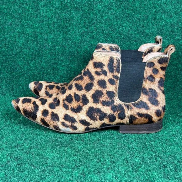 Madewell Leopard Calf Hair Chelsea Ankle Boot Pointed Toe Womens 8.5 E2241 - Picture 5 of 14